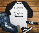 Backroads And Bonfires Raglan Shirt, Camping Shirt - Custom Lifestyle Designs