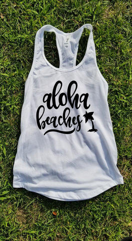 Aloha Beaches Tank Top, Beach Tank Top - Custom Lifestyle Designs