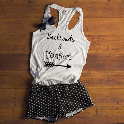 Backroads and Bonfires Tank Top - Custom Lifestyle Designs