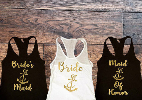 Bride, Brides Maids, Brides, Maid Of Honor Tanks - Custom Lifestyle Designs