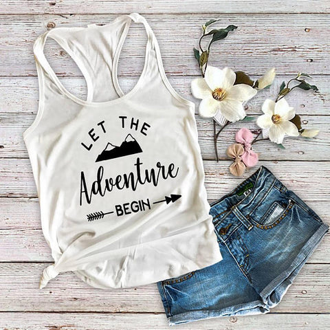 Let The Adventure Begin Tank Top, Women's Shirt - Custom Lifestyle Designs