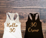 Hello 30, 30 Crew Tank Tops - Custom Lifestyle Designs