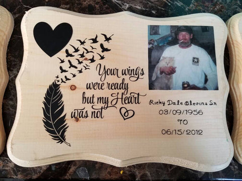 Memorial Plaque, Wood Sign In Loving Memory - Custom Lifestyle Designs