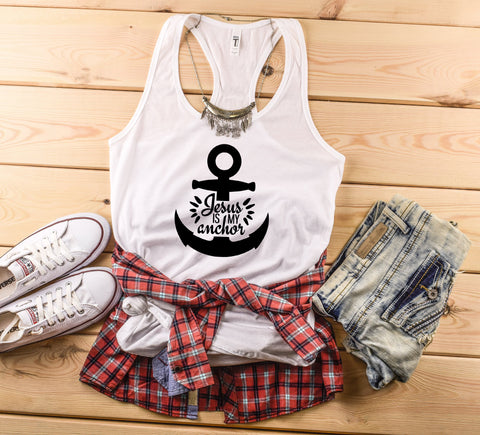 Jesus Is My Anchor Tank Top, Christian Shirt - Custom Lifestyle Designs