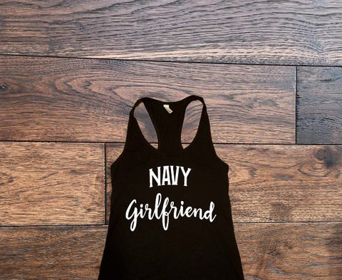 Navy Girlfriend Tank Top - Custom Lifestyle Designs